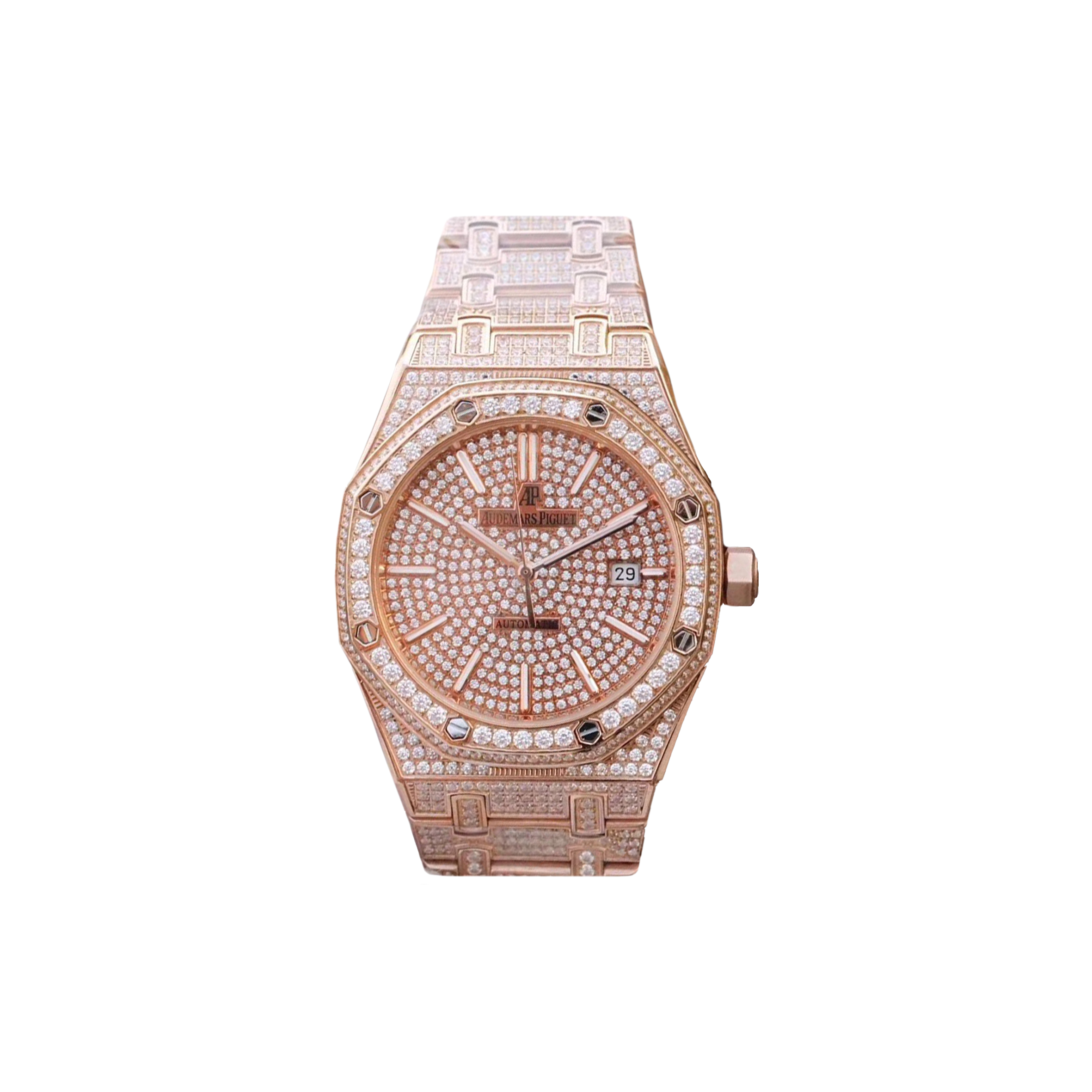 AUDEMARS PIGUET ROYAL OAK 41 DIAMONDS WATCH 15400OR.OO.1220OR.01